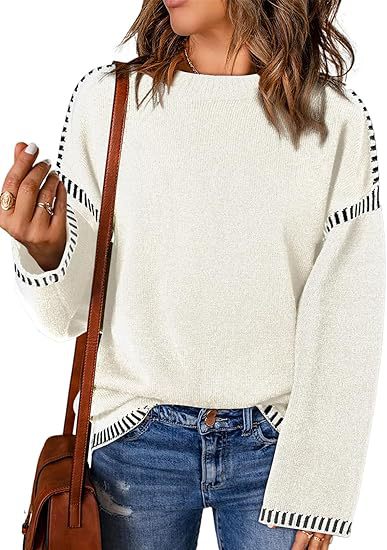 Damen Pullover mit modischen Streifen R&B