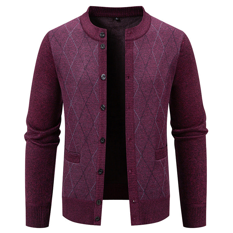 Herren Strickjacke mit modernem Rautenmuster