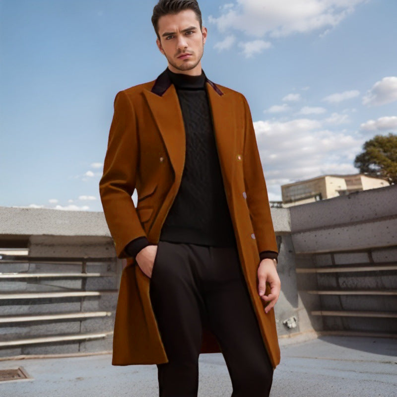 Herren Eleganter, taillierter Wollmantel R&B