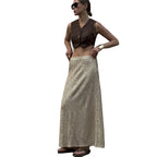 Damen Glitzernder Maxi-Rock mit schmalem Schnitt und hohem Bund R&B