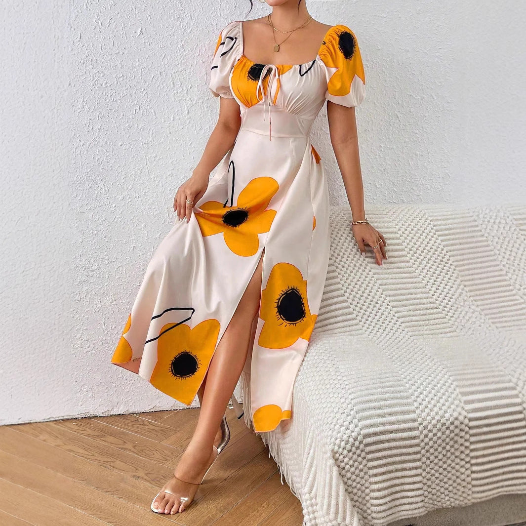 Damen Blütenverziertes Sommerkleid R&B