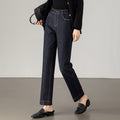 Damen Weite Jeans mit hohen Taschen und modernen Nähten