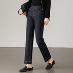 Damen Weite Jeans mit hohen Taschen und modernen Nähten