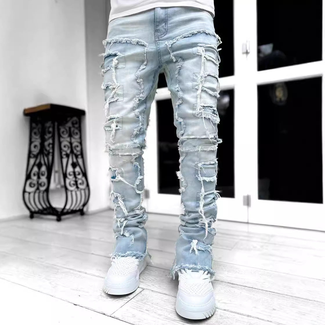 Herren modische Zerrissene Skinny Jeans im lässigen Street-Style R&B