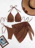 Damen Triangel-Bikini mit raffiniertem Spitzenmuster R&B