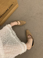 Damen elegante Slipper mit modischem Riemchen und hochwertiger Obermaterialstruktur R&B
