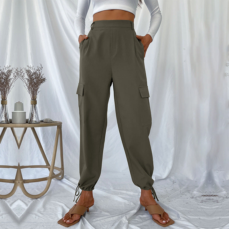 Damen Cargo-Hose mit verstellbarem Bund und seitlichen Taschen R&B
