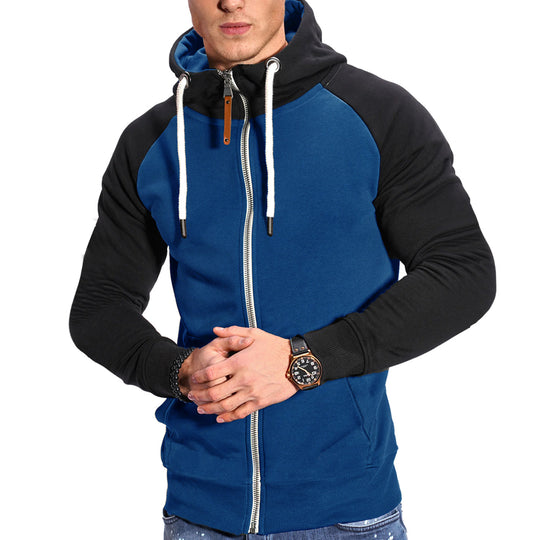 Herren raffinierter Kapuzenpullover mit hochwertigem Reißverschluss R&B