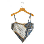 Femme Artistic Bandana Stil Crop Top R&B