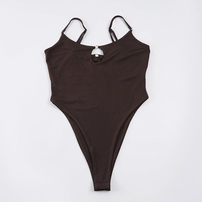 Damen One-Shoulder Badeanzug mit raffiniertem Ausschnitt und verstellbaren Trägern R&B