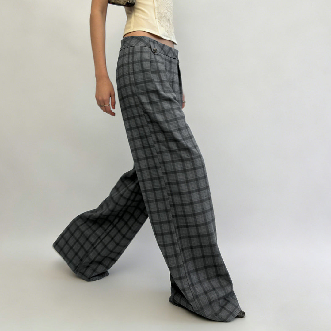 Damen Karohose mit weitem Schnitt und durchdachten Details R&B