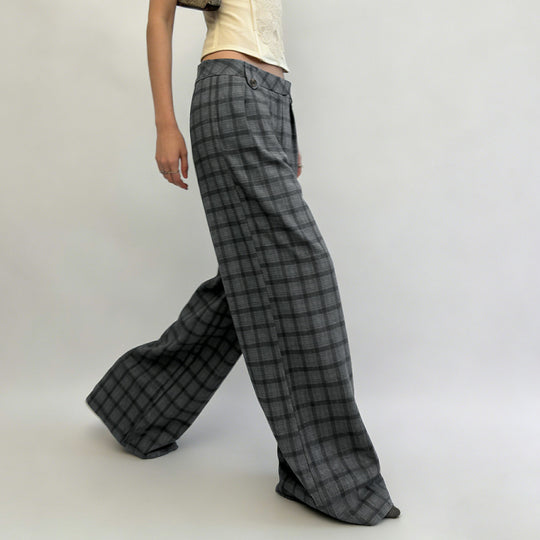 Damen Karohose mit weitem Schnitt und durchdachten Details R&B