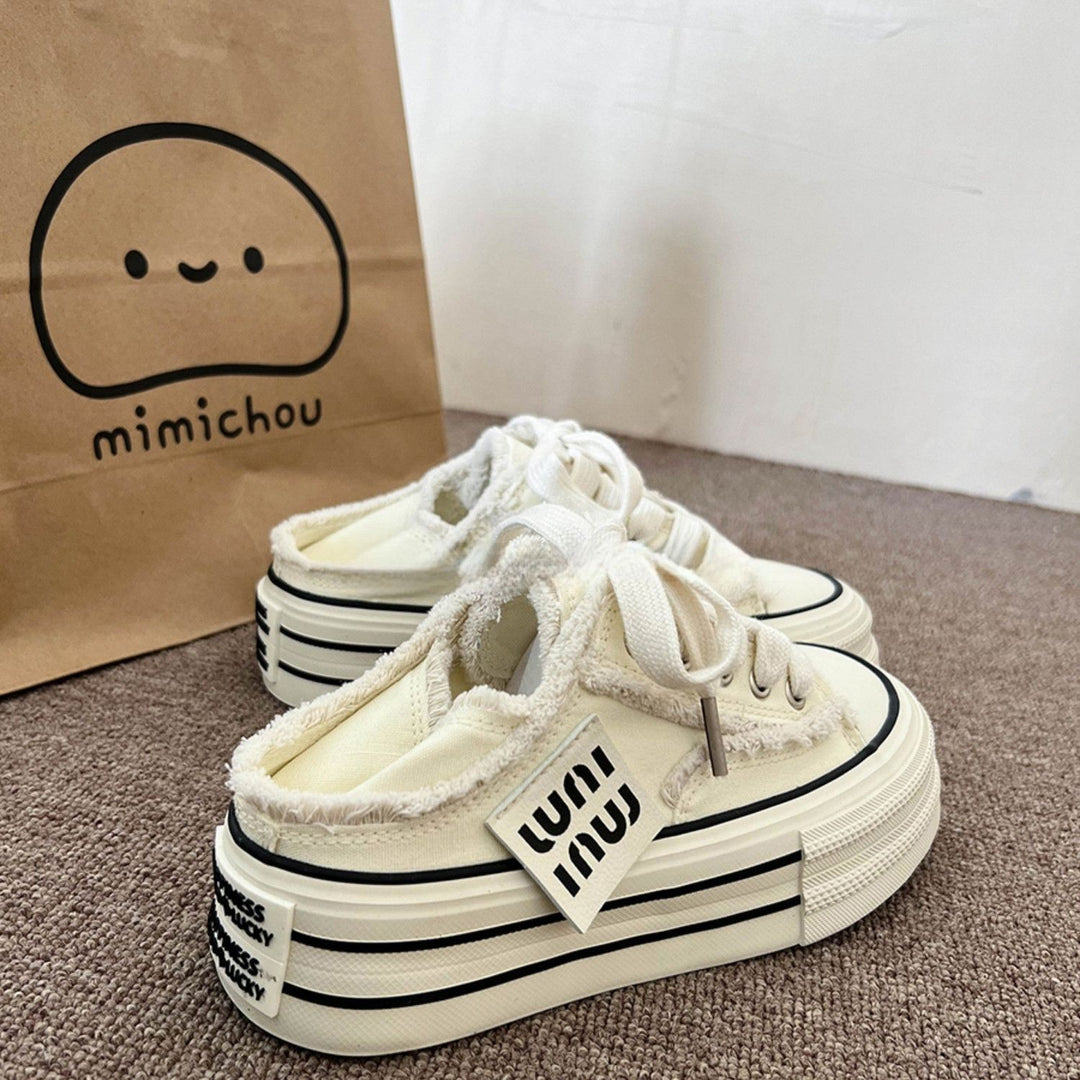 Damen Sneaker mit flauschiger Oberflächenstruktur und trendiger Blocksohle R&B