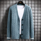 Damen Strickjacke mit Zopfmuster und Knopfdetails R&B