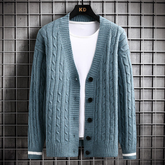 Damen Strickjacke mit Zopfmuster und Knopfdetails R&B