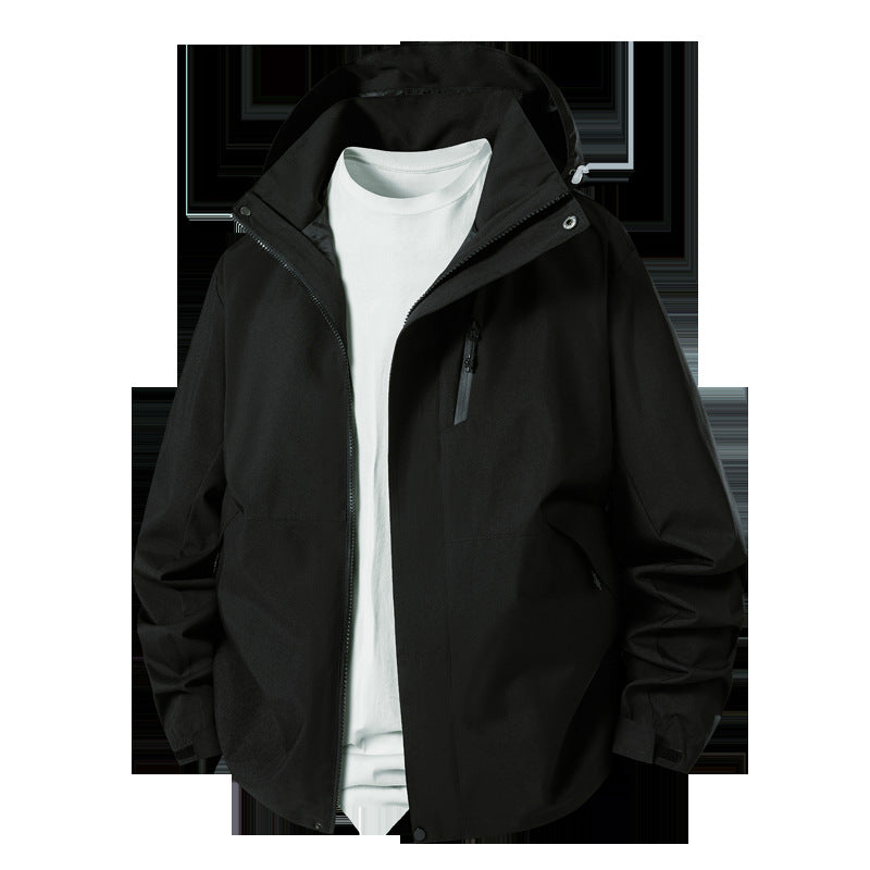 Herren technische Übergangsjacke mit verstellbarem Kapuzenrand R&B