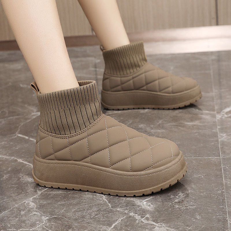Damen modische Steppschuhe mit hohem Kragen und rutschfester Sohle R&B