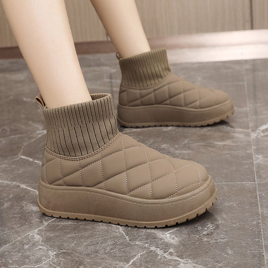 Damen modische Steppschuhe mit hohem Kragen und rutschfester Sohle R&B