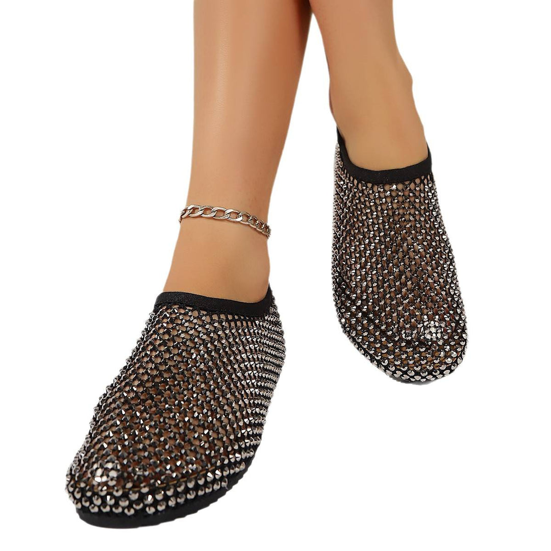 Damen modische Slide-Sandalen mit funkelndem Strassdesign R&B