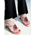 Damen elegante Mules mit funkelnden Strassakzenten R&B