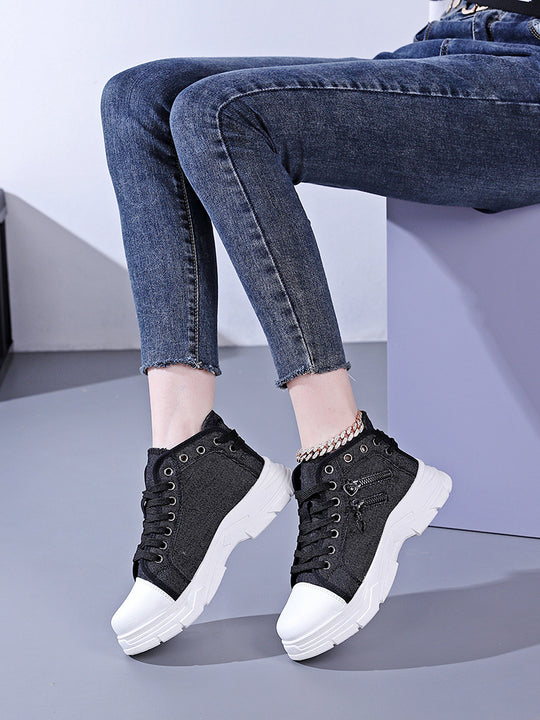 Damen modische Sneakers mit gewebtem Obermaterial und auffälligen Akzenten R&B
