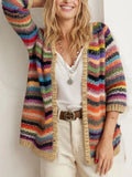 Damen Farbige Strickjacke mit fransigem Detail R&B