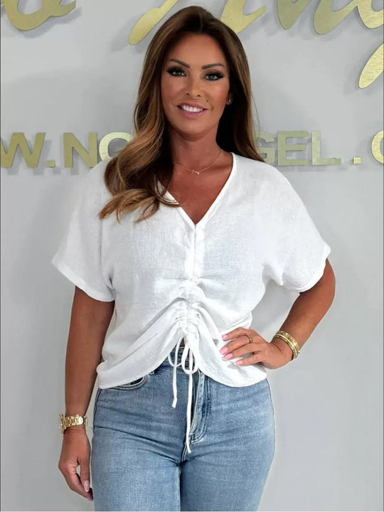 Damen Leichte und lässige Bluse mit Raffung R&B
