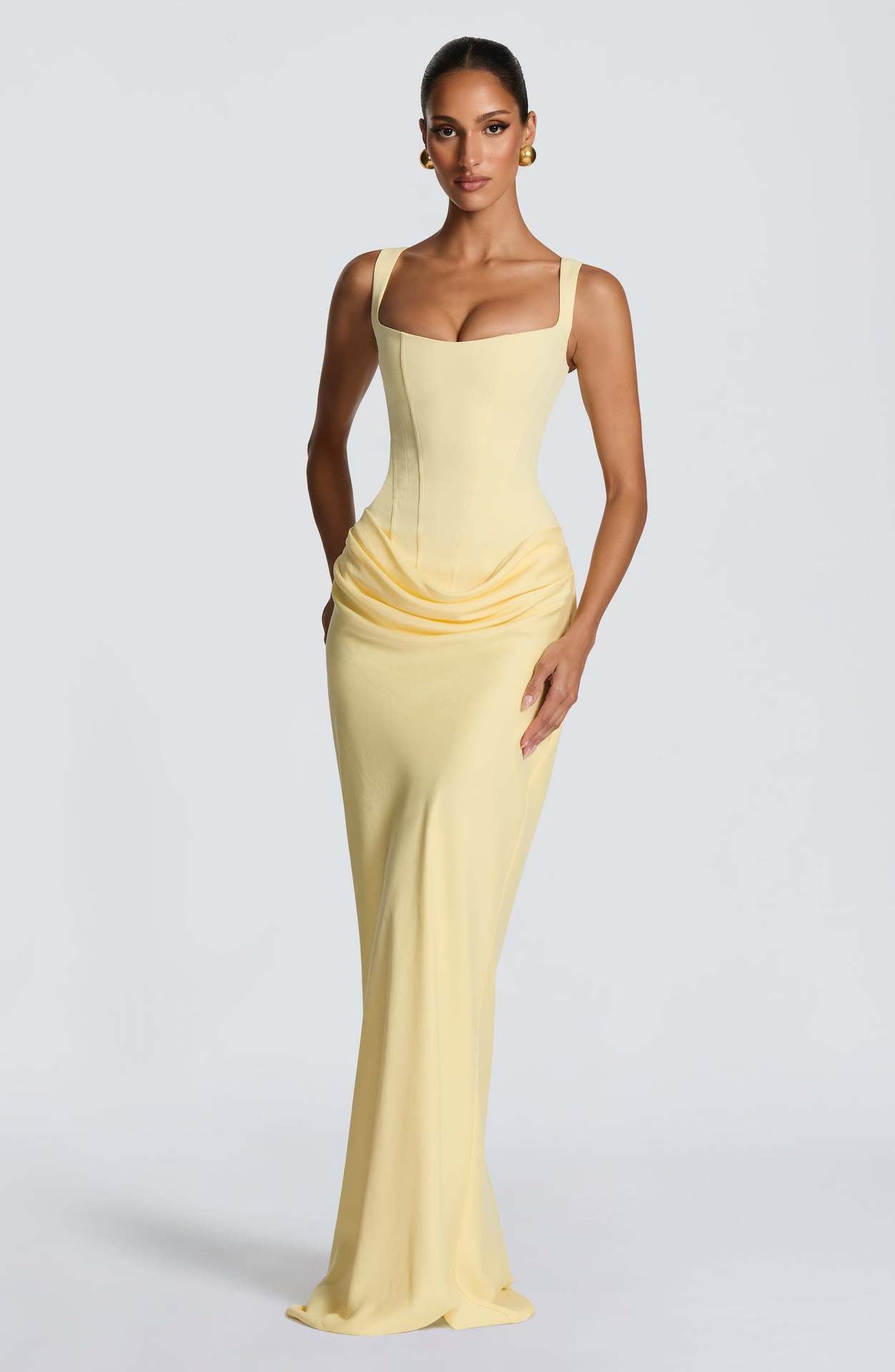Damen Elegantes und figurbetontes Abendkleid mit vollständig gefüttertem Rock EB