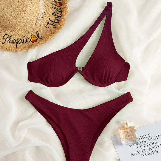 Damen Triangel-Bikini mit asymmetrischem Design und ergonomischem Schnitt R&B
