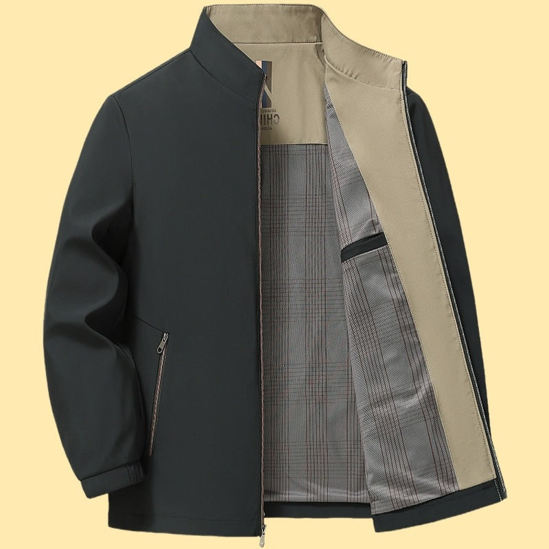 Herren elegante Freizeitjacke mit Stehkragen R&B