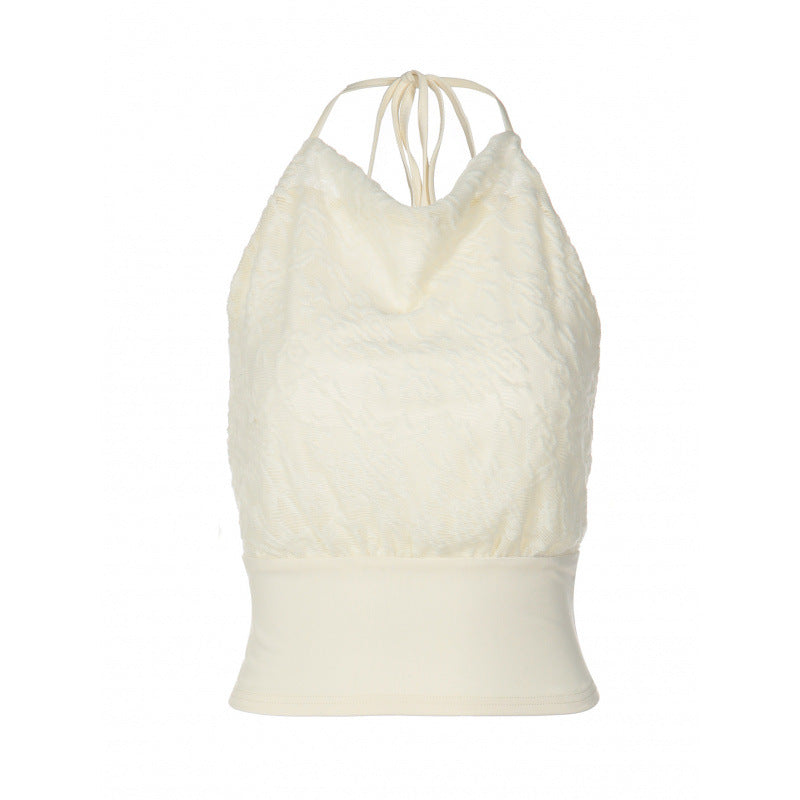Damen Elegantes Spaghetti-Träger-Top mit floralem Jacquard-Muster und schmaler Passform R&B