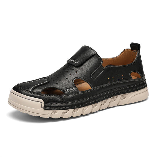 Herren Orthopädische Ledersandalen mit verstellbarem Riemensystem R&B