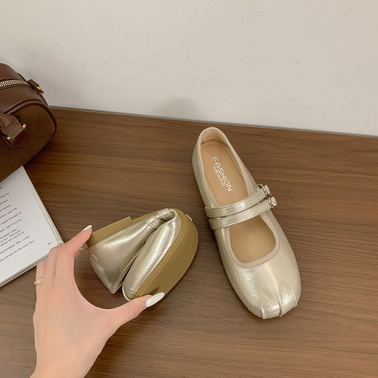 Damen elegante Ballerinas mit doppeltem Riemen und komfortabler Innensohle R&B