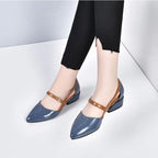 Damen Elegante Ballerinas mit modischer Schnallenverzierung R&B