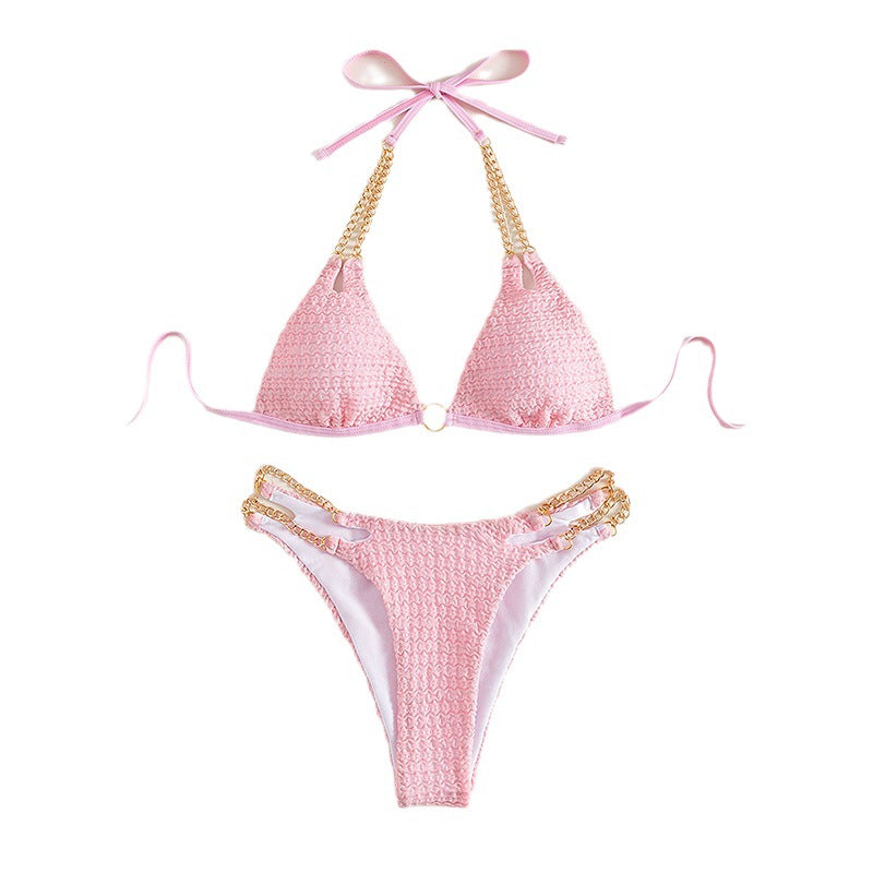 Damen Triangel-Bikini mit edlen Ketten-Details und raffinierten Schnürungen R&B