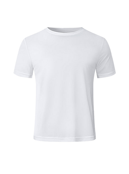 Herren nan meliertes Funktions-T-Shirt mit Rundhalsausschnitt, leichter Baumwollmischung und atmungsaktiver Struktur R&B