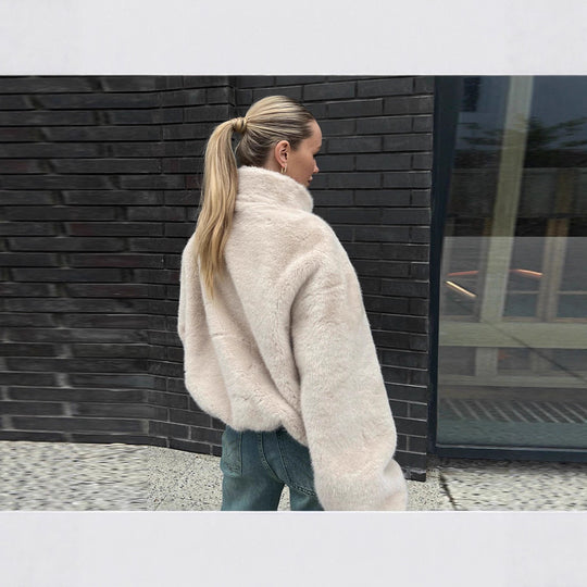 Damen Schockierende Kurzjacke aus luxuriösem Kunstfell R&B