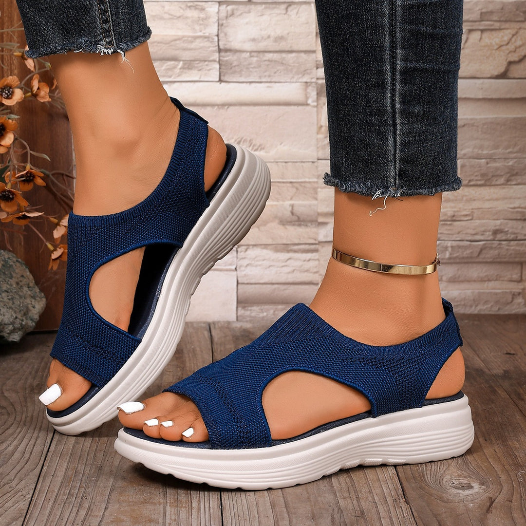 Damen Komfortable Keilsandalen mit atmungsaktiver Obermaterialstruktur und flexiblem Fußbett R&B