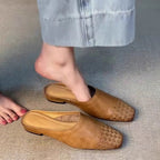 Damen Mules mit geflochtenem Design und bequemer Sohle
