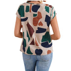 Damen lässige Bluse mit geometrischem Muster R&B