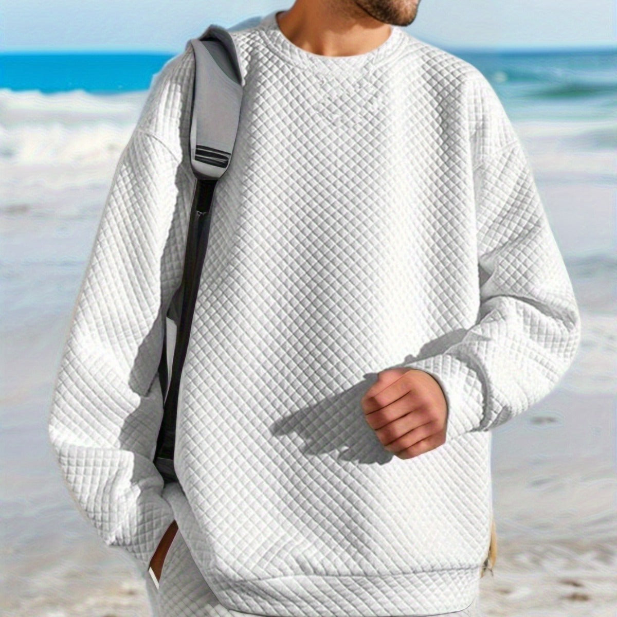 Herren Oversized Sweatshirt mit strukturiertem Design und praktischen Seitentaschen R&B