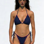 Damen Triangel-Bikini-Set mit raffinierten Rüschendetails R&B