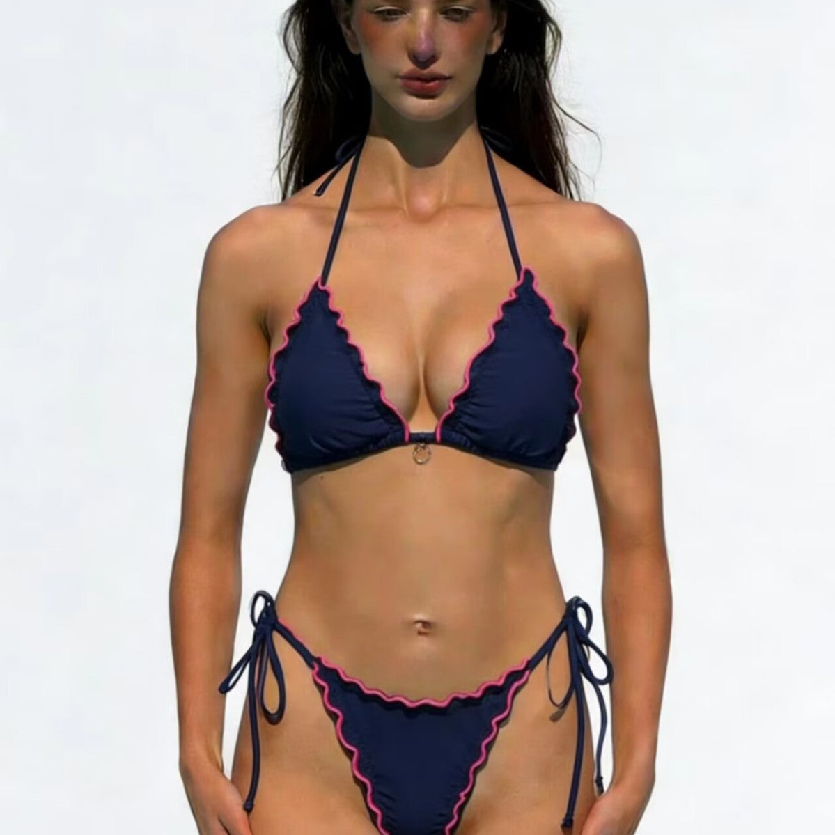 Damen Triangel-Bikini-Set mit raffinierten Rüschendetails R&B