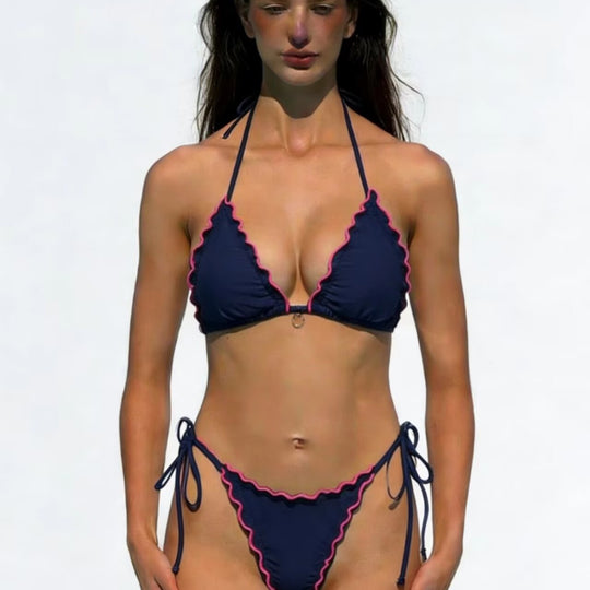 Damen Triangel-Bikini-Set mit raffinierten Rüschendetails R&B