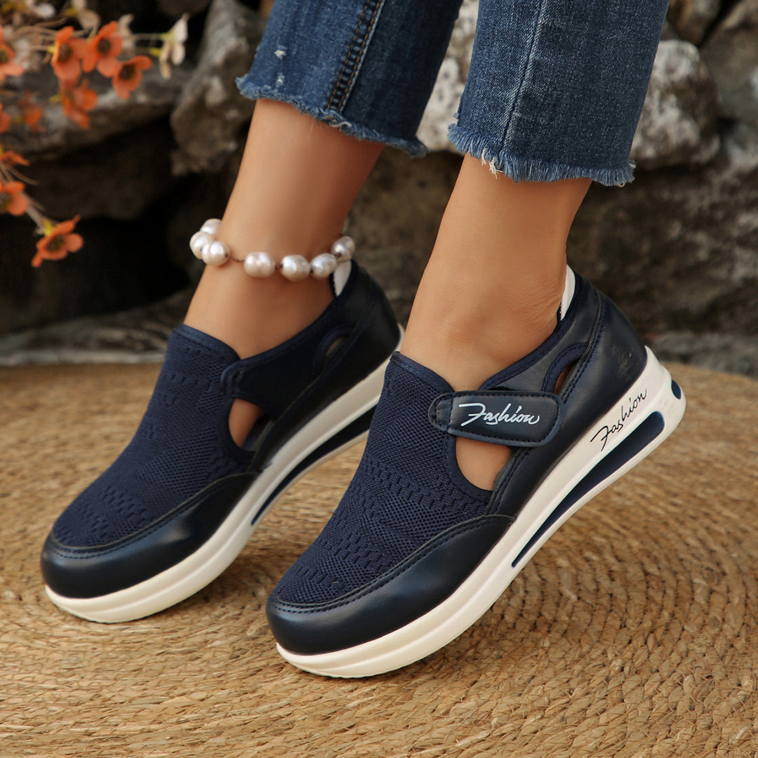 Damen atmungsaktive Slip-On Sneakers mit elastischem Obermaterial R&B
