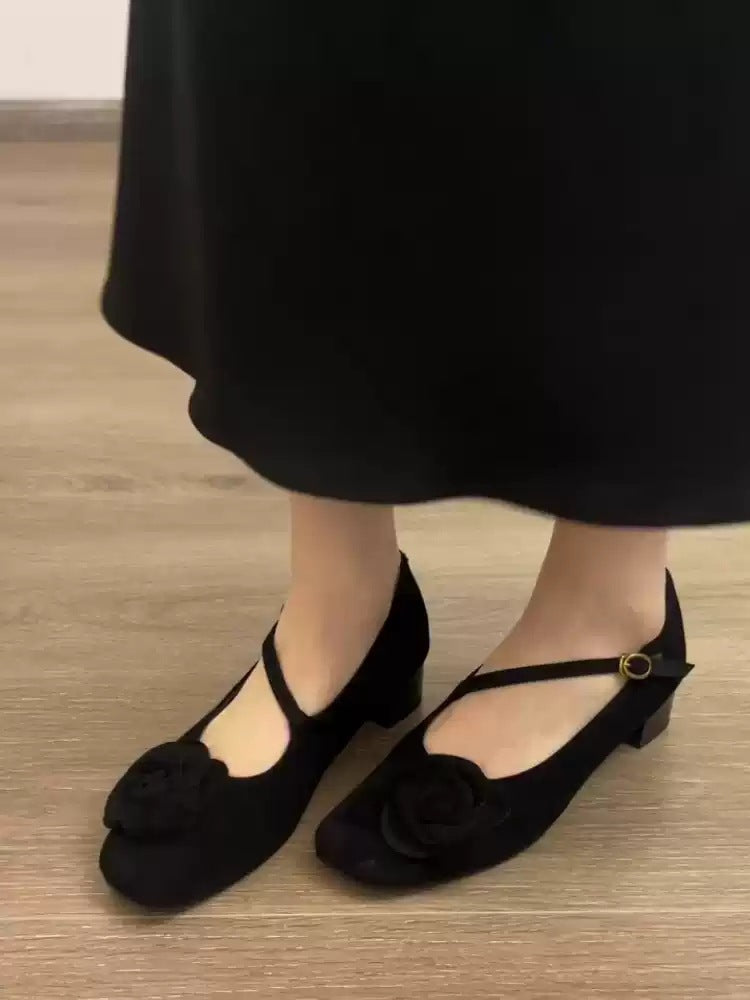 Damen elegante Ballerinas mit floralem Akzent und komfortablem Fußbett R&B