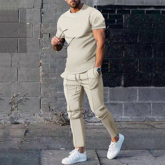Herren lässiges T-Shirt und Jogginghose Set R&B