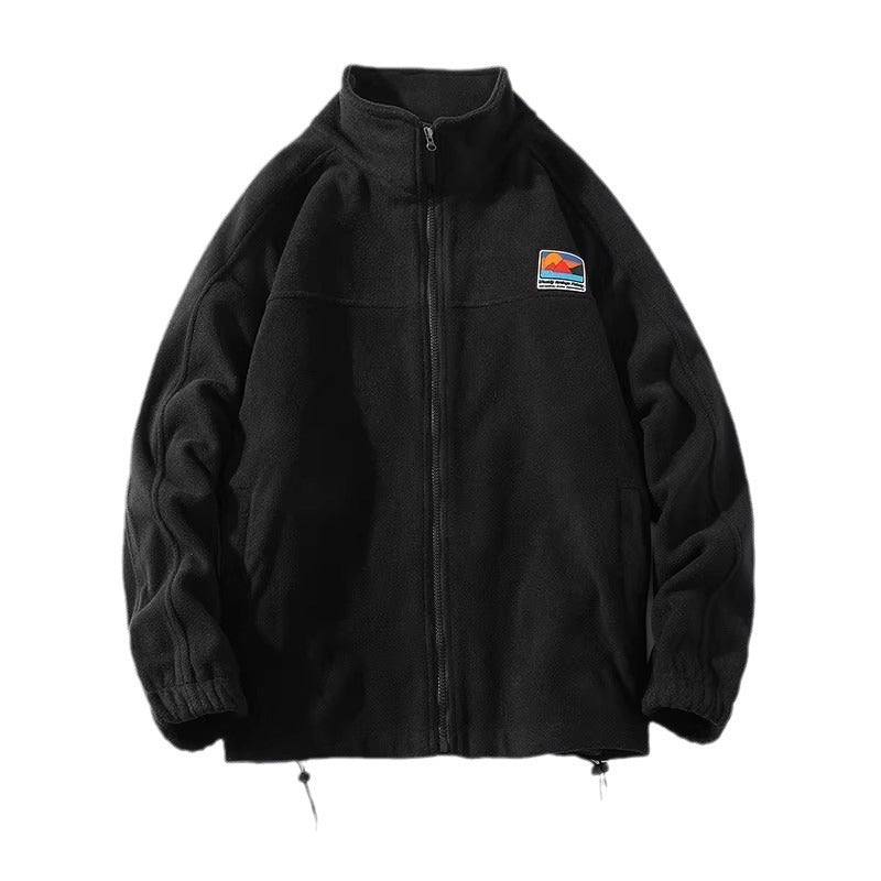 Herren Fleecejacke mit hohem Kragen und praktischen Taschen R&B