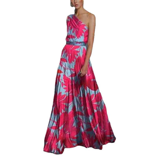 Damen Maxikleid mit schulterfreiem Schnitt und floralem Design R&B