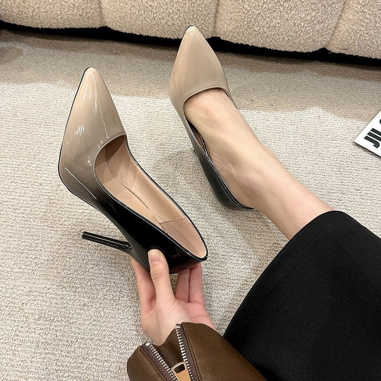 Damen elegante Spitzen-High Heels mit funkelndem Effekt